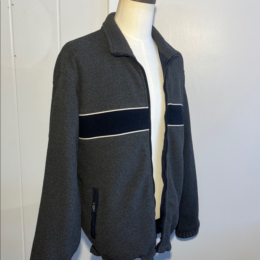 Abercrombie REVERSIBLE Navy Nylon & Grey Fleece Warm Jacket Men's Size Large - Picture 8 of 16